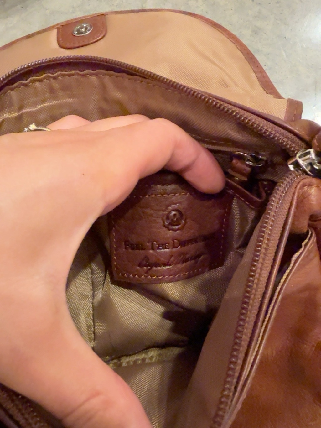 Osgoode Marley Cognac Leather Crossbody Bag Flap Purse — image 5 of 5